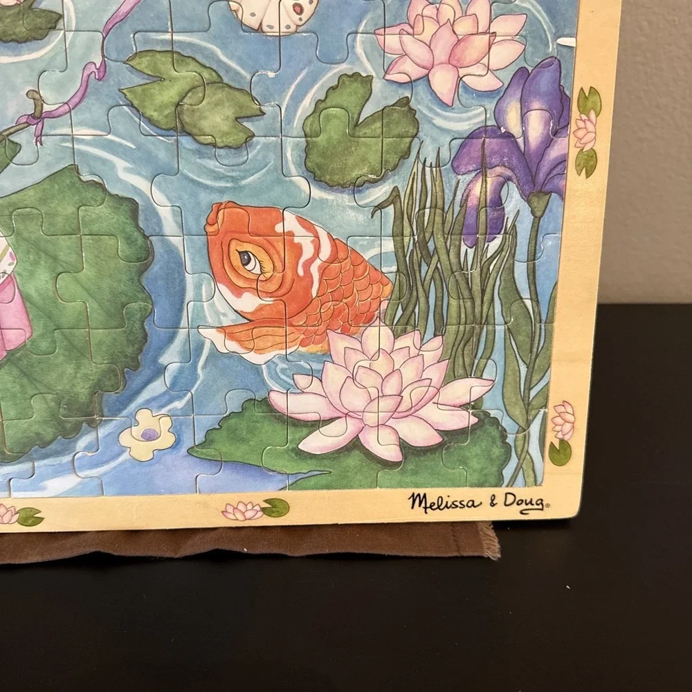 Melissa & Doug Lily Pad Journey 96 Piece Wooden Jigsaw Puzzle COMPLETE‎